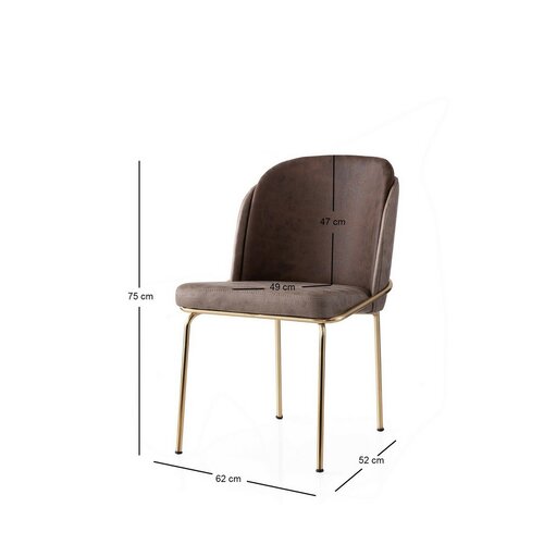 Set de scaune de sufragerie Dore Brown and Gold, 4buc.