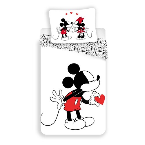 Bavlněné povlečení Mickey hearts 2016, 140 x 200 cm, 70 x 90 cm
