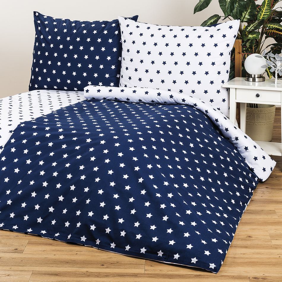 Obrázok 4Home bavlnené obliečky Stars Navy blue, 140 x 220 cm, 70 x 90 cm