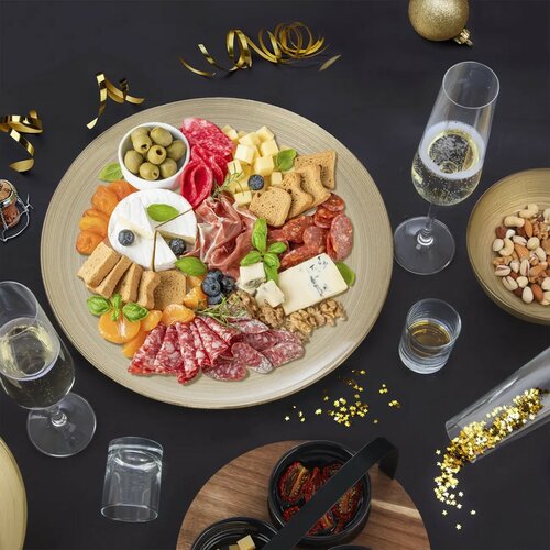 Orion Farfurie de servire din sticlă Golden,diametru 32 cm