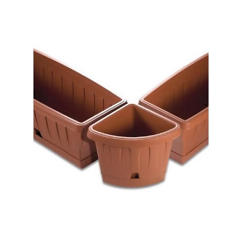 Bama Eckiger Blumentopf mit Untersetzer Victoria Terrakotta, 40 x 54 x 45 cm