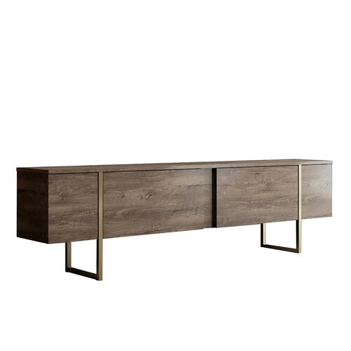 Televízny stolík Luxe Walnut and Gold
