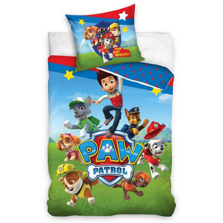 Obrázok CARBOTEX -  CARBOTEX Obojstranné obliečky PAW PATROL, 140/200+70/90, PAW201035