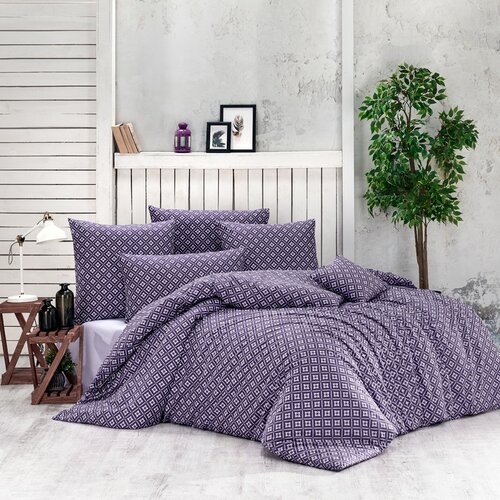 Lenjerie de pat din bumbac Brynjar, violet, 140 x 200 cm, 70 x 90 cm 140