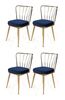 Esszimmerstuhl-Set Yildiz Dark Blue, 4 Stück
