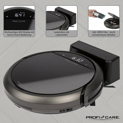 ProfiCare PC-BSR 3043 odkurzacz automatyczny WiFi, czarny