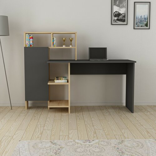 Pracovný stôl Bugra Anthracite and Oak