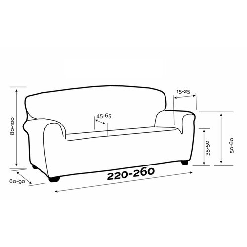 Spannbezug für Sofa IRPIN grau , 220-260 cm