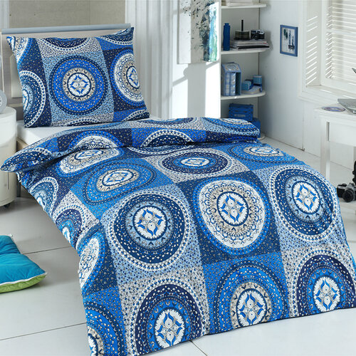 Bavlnené obliečky Gipsy modrá, 140 x 200 cm, 70 x 90 cm