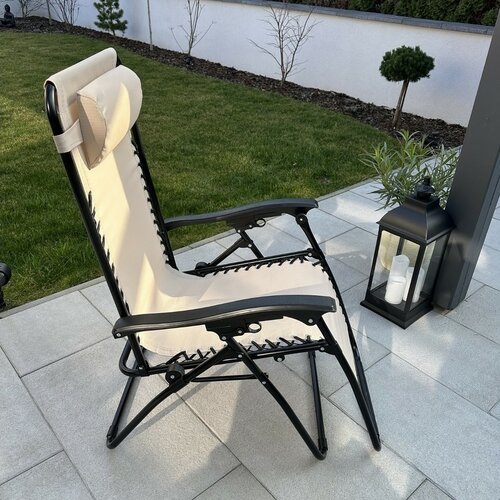 Gartenliegestuhl mit Fußstütze Regina, beige