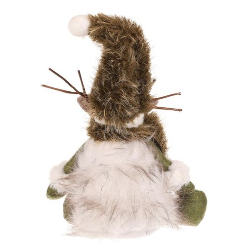 Dekoracja świąteczna Renifer siedzący, wys. 28 cm, zielony/biały