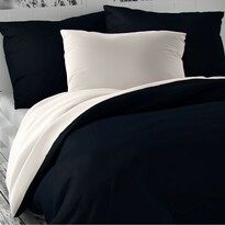 Luxury Collection szatén ágynemű, fehér/sötétkék