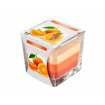 Narancs szivárvány gyertya üvegben, 170 g