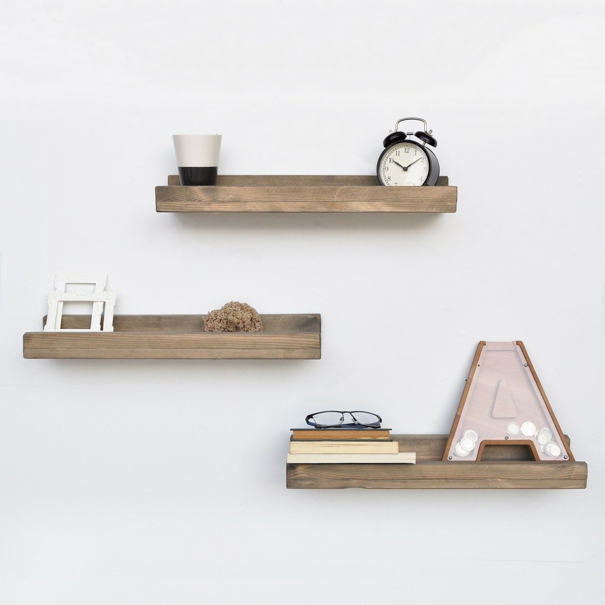 Polica Apol Walnut, 3 ks