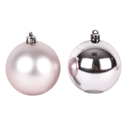 Vianočné ozdobné gule Sheen, lesklá ružová