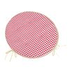 Bellatex Berta Kockák kerek sima székpárna piros, átmérő 40 cm