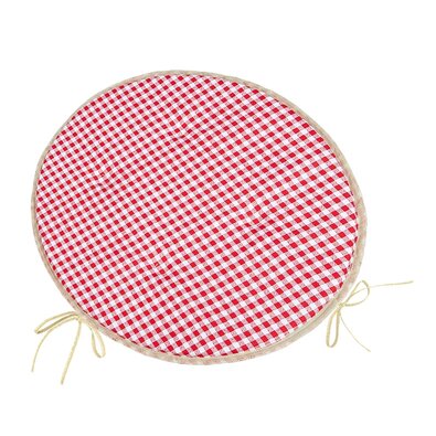 Bellatex Berta Kockák kerek sima székpárna piros, átmérő 40 cm