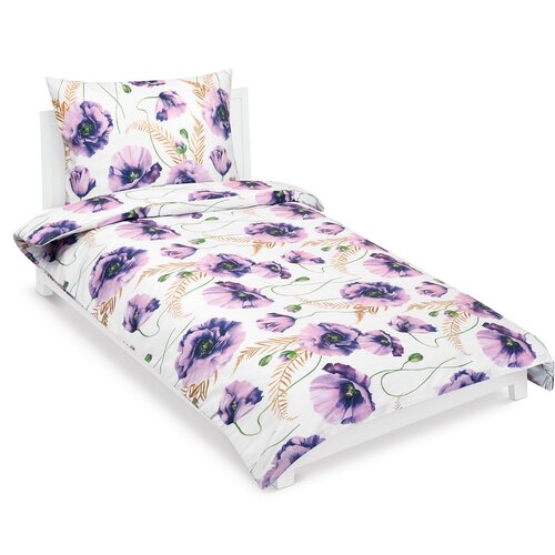 Bellatex Lenjerie de pat din bumbac Violet cuflori, 140 x 200 cm, 70 x 90 cm