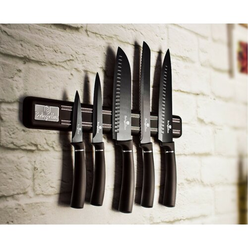 Berlinger Haus 6dílná sada nožů s magnetickou lištou Royal Black Collection