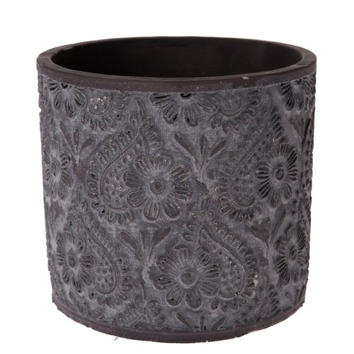 Betonový obal na květináč Black romantic , 15 x13,5 cm