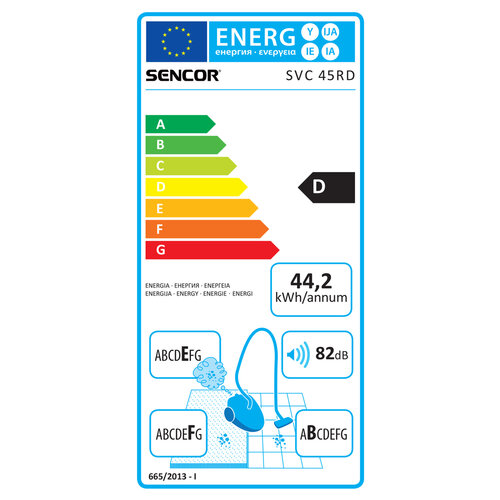 Sencor SVC 45RD-EUE2 porszívó, piros