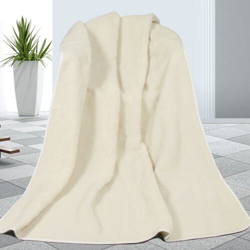 Vlněná deka bílá, 155 x 200 cm