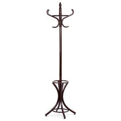 Dřevěný stojanový věšák tmavě hnědá, 185 cm