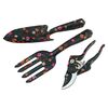 Garvia Zestaw narzędzi ogrodniczych 3 szt. Dark Flowers