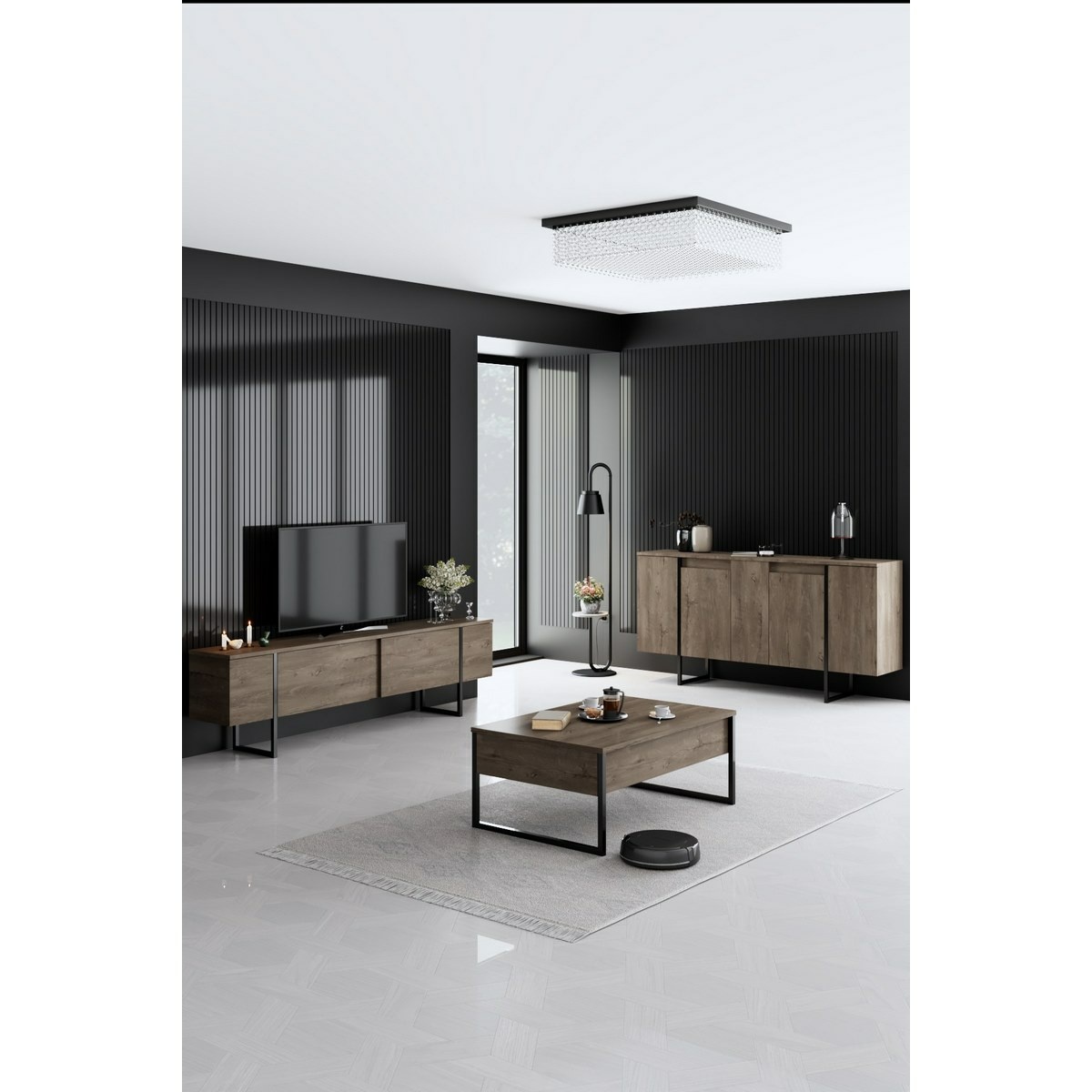 Skrinka Luxe Walnut and Black
