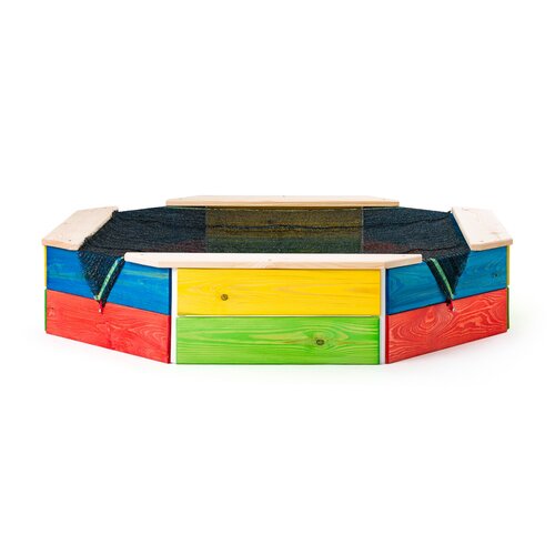 Woody Pískoviště dřevěné barevné, 130 x 130 x 26 cm