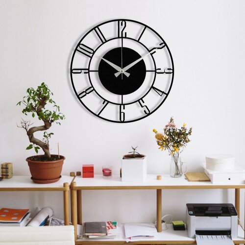 Zegar ścienny Rome S011 Black, 48 x 48 cm
