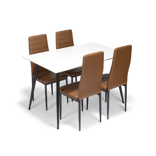 CORIA DINING étkezőszékek, fekete öko-bőr, 6 db