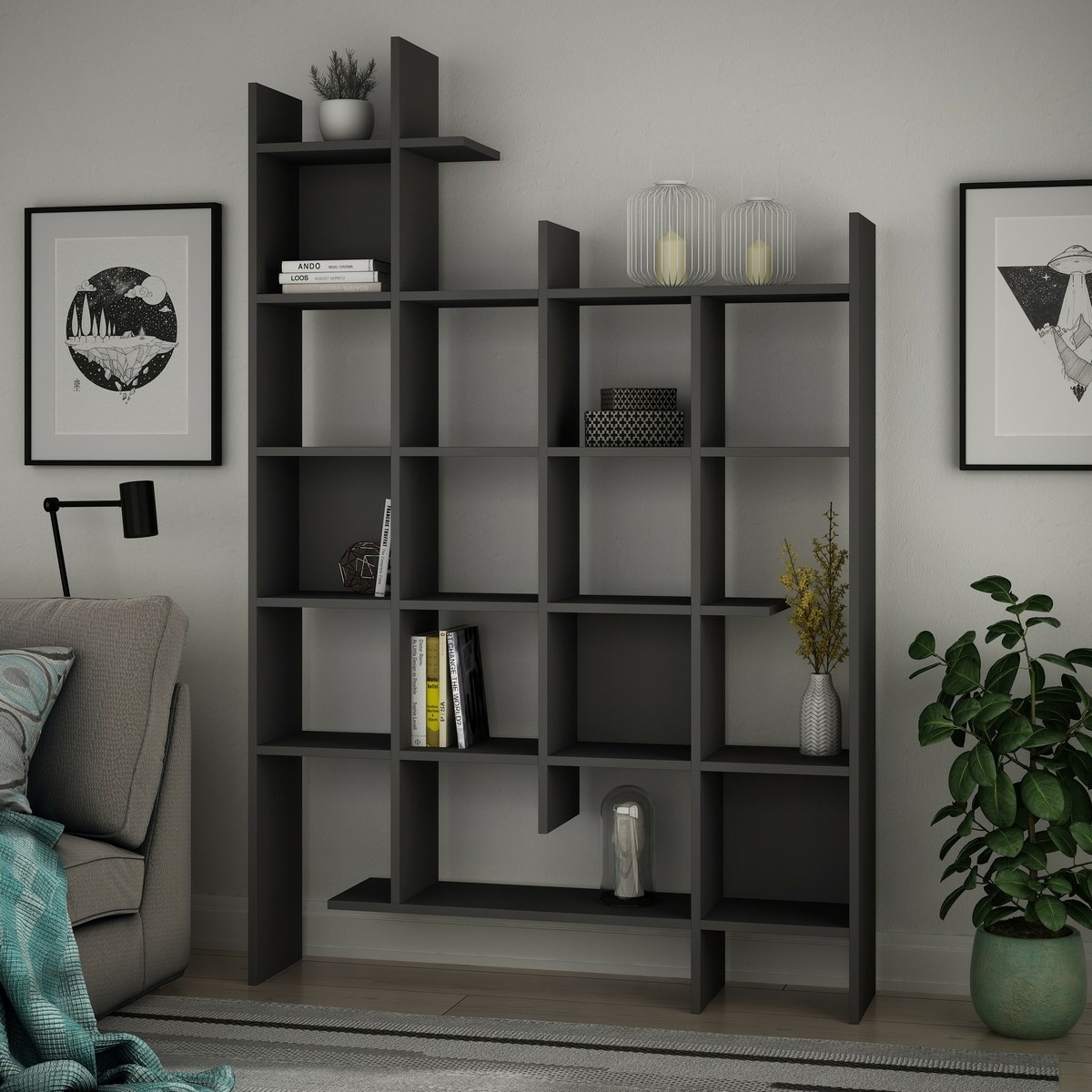 Produktové foto Knihovna Manco Anthracite