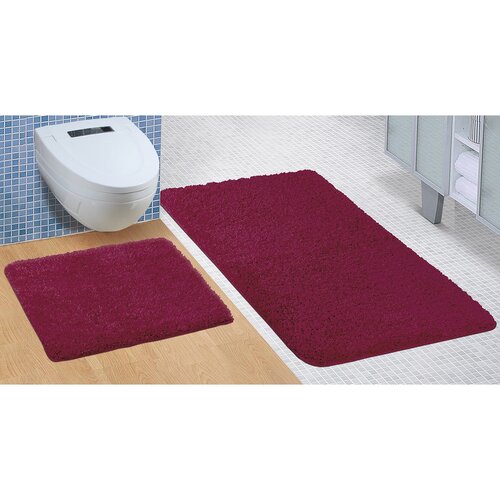 Komplet dywaników łazienkowych Micro bordo, 60 x 100 cm, 60 x 50 cm