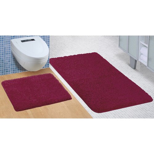 Satz Badezimmermatten Micro Burgundy, 60 x 100 cm, 60 x 50 cm