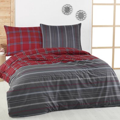 Kvalitex Bavlnené obliečky Delux Campus sivá, 220 x 200 cm, 2 ks 70 x 90 cm