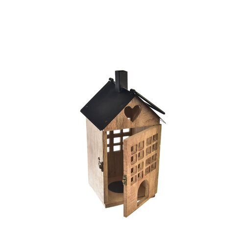 InDecor Lampa iz mangovega lesa Black, 18 x 18 x36 cm