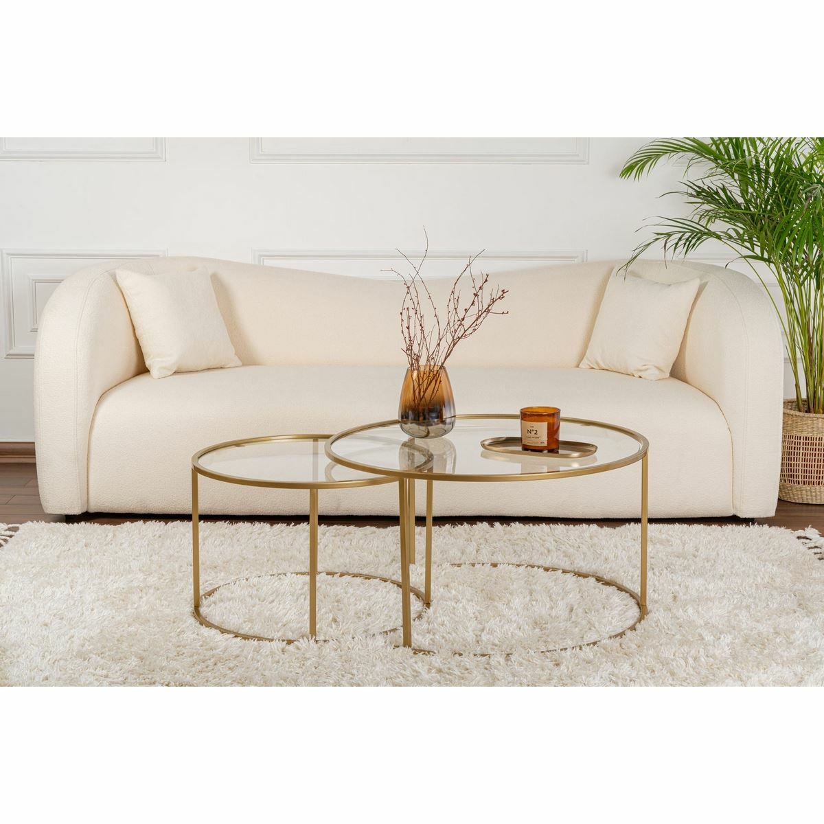 Súprava konferenčných stolíkov Aurum Gold 80 cm, 2 ks