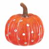 Свічник Гарбуз з отворами, помаранчевий, кераміка, діаметр 14 см