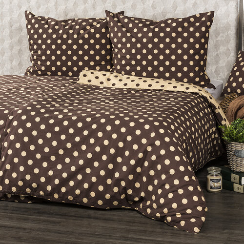 4Home Бавовняна постільна білизна Крапка Шоколад, 140 x 200 см, 70 x 90 см
