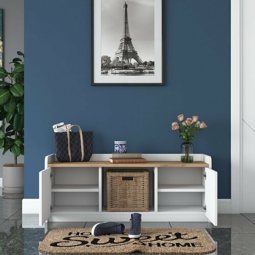 Schuhschrank Pilo White and Walnut