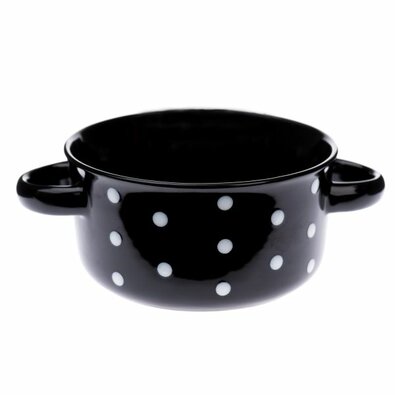 Miska ceramiczna w kropki 560 ml, czarny