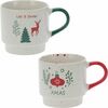 Set de 2 căni stivuibile din ceramică Let It Snow/Xmas 350 ml