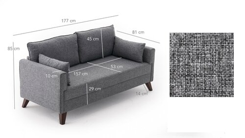 Canapea Bella 2 Grey