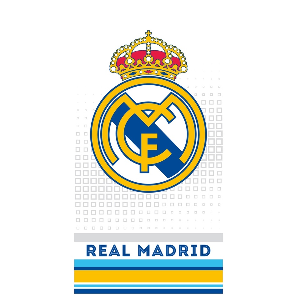 Obrázok TipTrade Osuška Real Madrid Cubes Grey, 70 x 140 cm