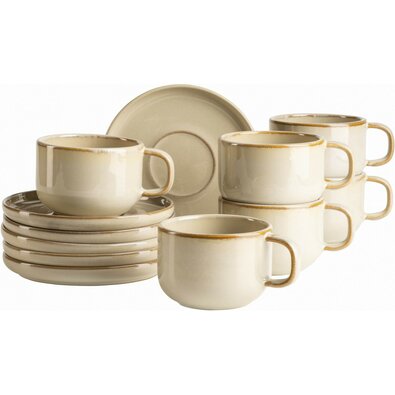 Mäser Set de cești de cafea cu farfurioareCordelia Sand, 6+6 buc.