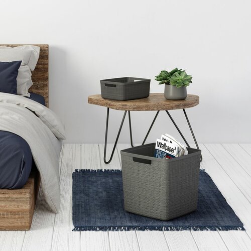 Curver Košík Jute kocka, tm. sivá