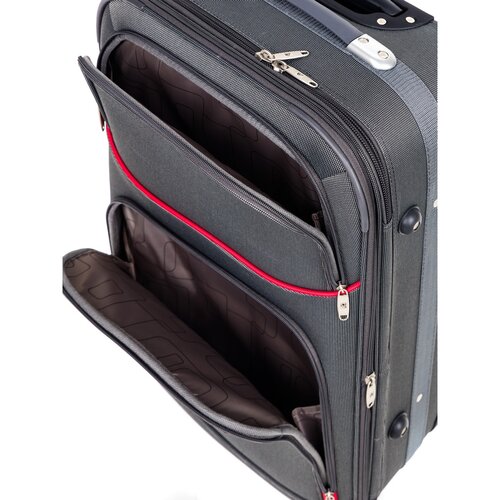 Pretty UP Cestovní textilní kufr TEX24 M, šedá