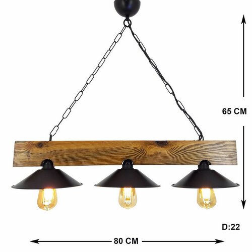 Lampa wisząca Uc Sapka Avize, czarna-brązowa