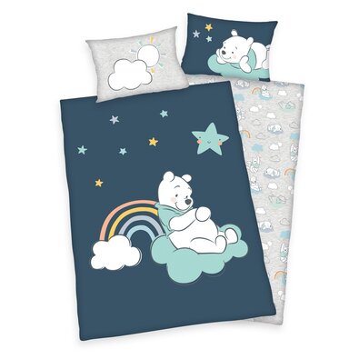 Бавовняна постільна білизна для дитячого ліжечка Winnie Pooh Rainbow, 100 x 135 см, 40 x 60 см
